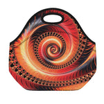 Orange Fractal Print Neoprene Lunch Bag