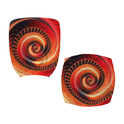 Orange Fractal Print Office Chair Cover