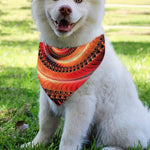 Orange Fractal Print Over The Collar Dog Bandana