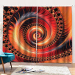 Orange Fractal Print Pencil Pleat Curtains