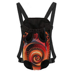 Orange Fractal Print Pet Carrier Backpack
