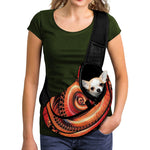 Orange Fractal Print Pet Sling Carrier
