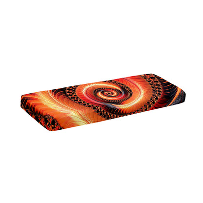 Orange Fractal Print Piano Keyboard Cover
