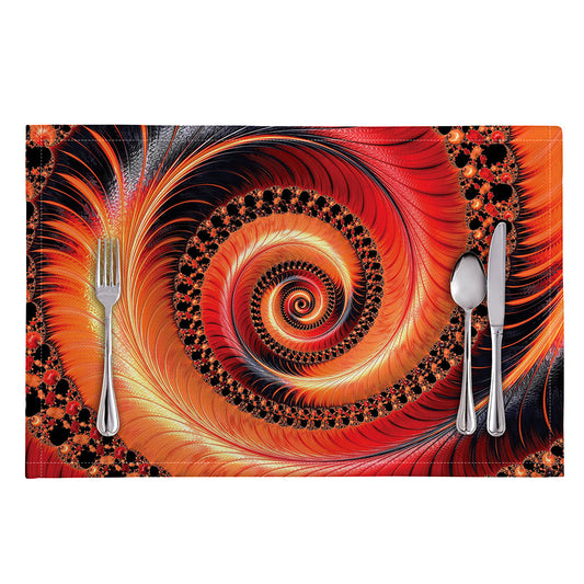 Orange Fractal Print Placemat