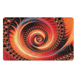 Orange Fractal Print Polyester Doormat