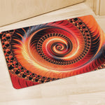 Orange Fractal Print Polyester Doormat