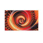 Orange Fractal Print Polyester Flag