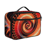 Orange Fractal Print Portable Lunch Bag