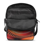 Orange Fractal Print Rectangular Crossbody Bag