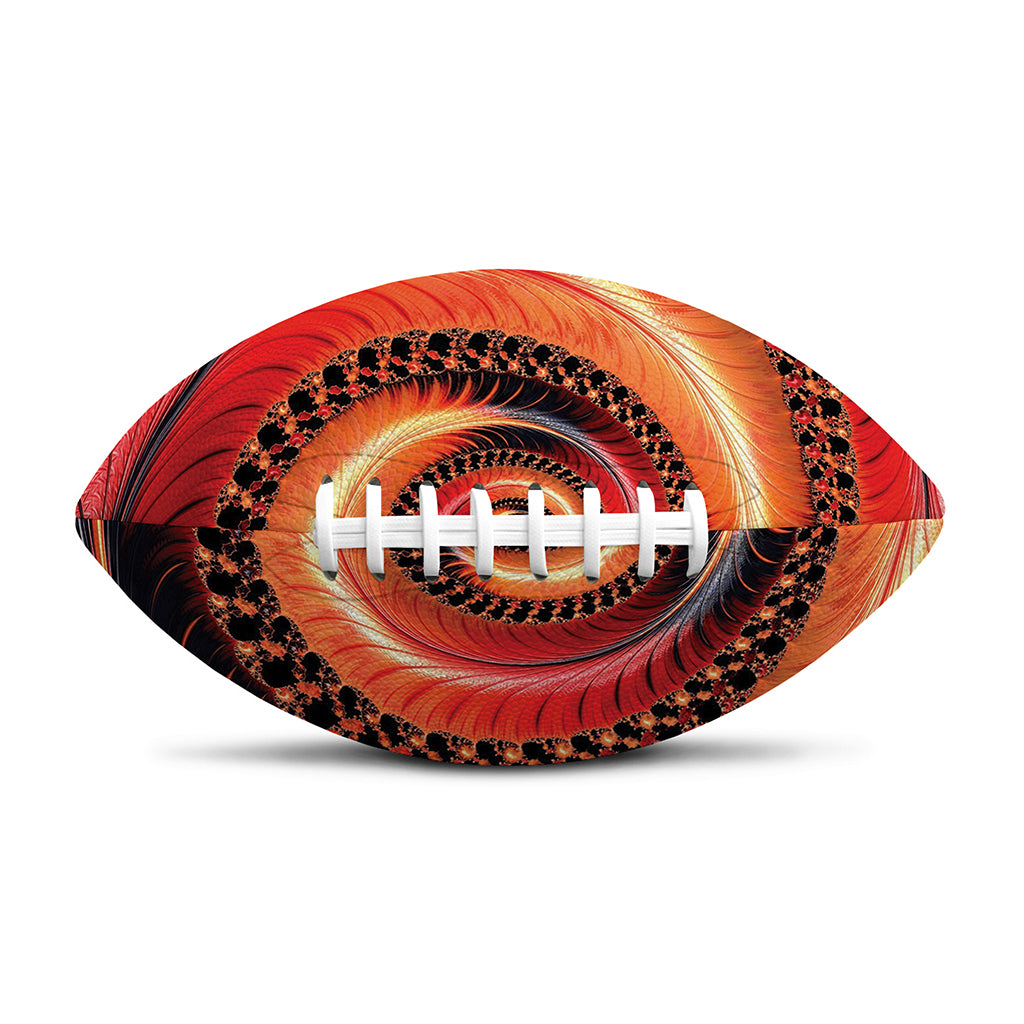 Orange Fractal Print Rugby Ball