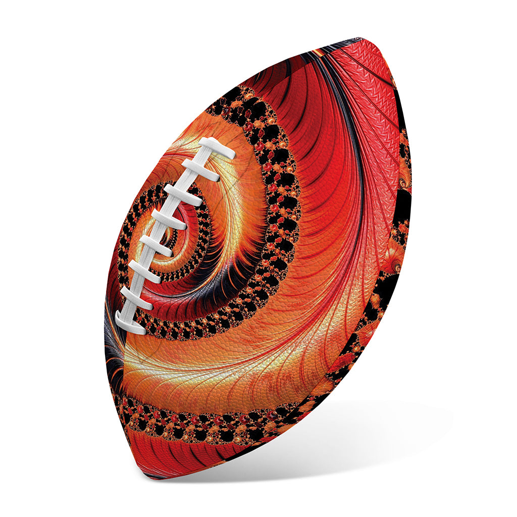 Orange Fractal Print Rugby Ball