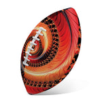 Orange Fractal Print Rugby Ball