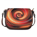 Orange Fractal Print Saddle Bag
