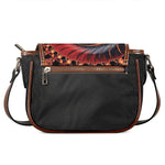 Orange Fractal Print Saddle Bag