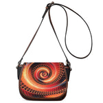 Orange Fractal Print Saddle Bag