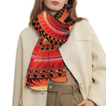Orange Fractal Print Scarf