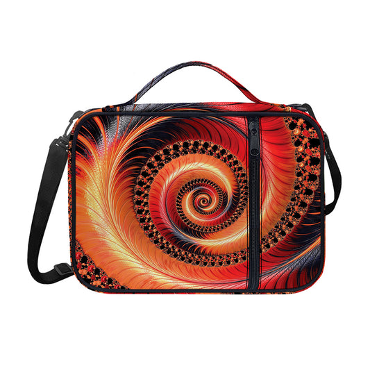 Orange Fractal Print Shoulder Strap Bible Bag