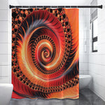Orange Fractal Print Shower Curtain