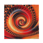 Orange Fractal Print Silk Bandana
