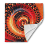 Orange Fractal Print Silk Bandana