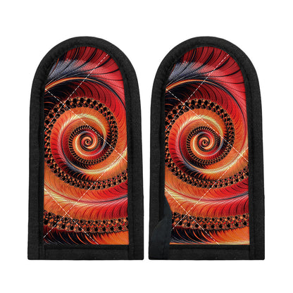 Orange Fractal Print Skillet Handle Cover