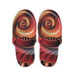 Orange Fractal Print Slippers