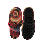 Orange Fractal Print Slippers