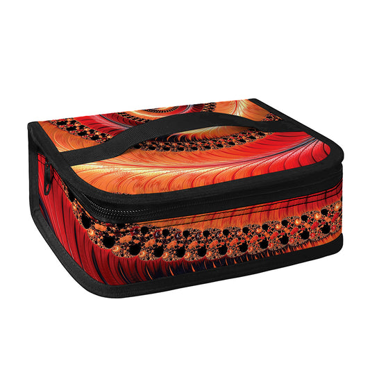 Orange Fractal Print Small Lunch Bag