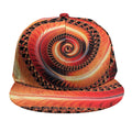 Orange Fractal Print Snapback Cap