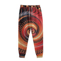 Orange Fractal Print Sweatpants