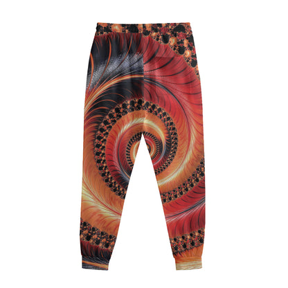 Orange Fractal Print Sweatpants