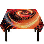 Orange Fractal Print Tablecloth