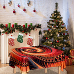Orange Fractal Print Tablecloth