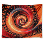 Orange Fractal Print Tapestry