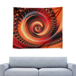 Orange Fractal Print Tapestry