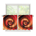 Orange Fractal Print Tier Curtains