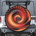 Orange Fractal Print Tire Cover With Camera Hole