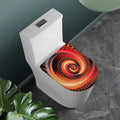 Orange Fractal Print Toilet Lid Cover