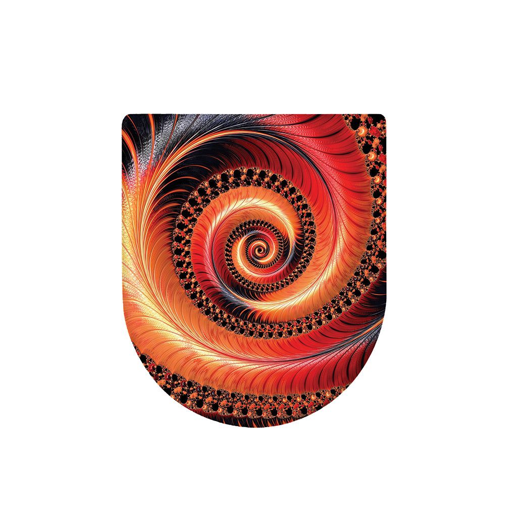 Orange Fractal Print Toilet Lid Cover