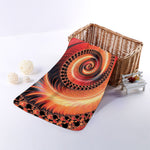 Orange Fractal Print Towel