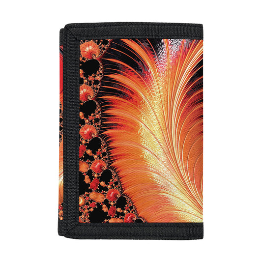 Orange Fractal Print Trifold Wallet