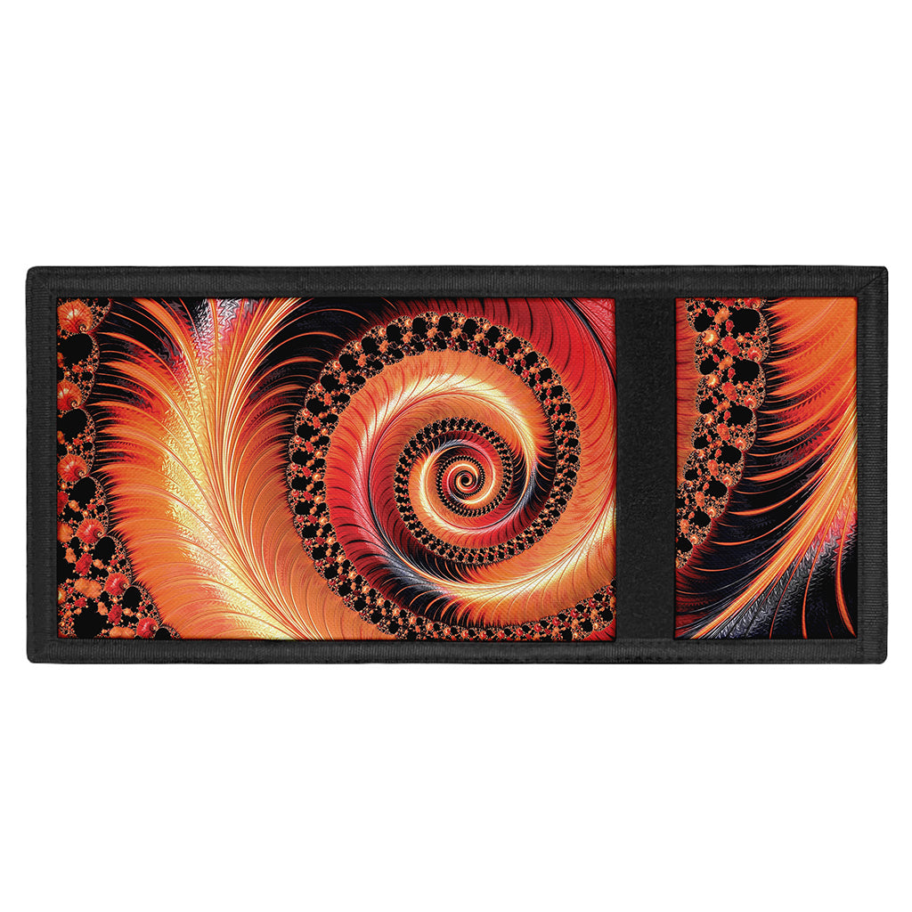 Orange Fractal Print Trifold Wallet