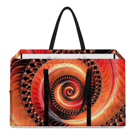 Orange Fractal Print Utility Tote Bag