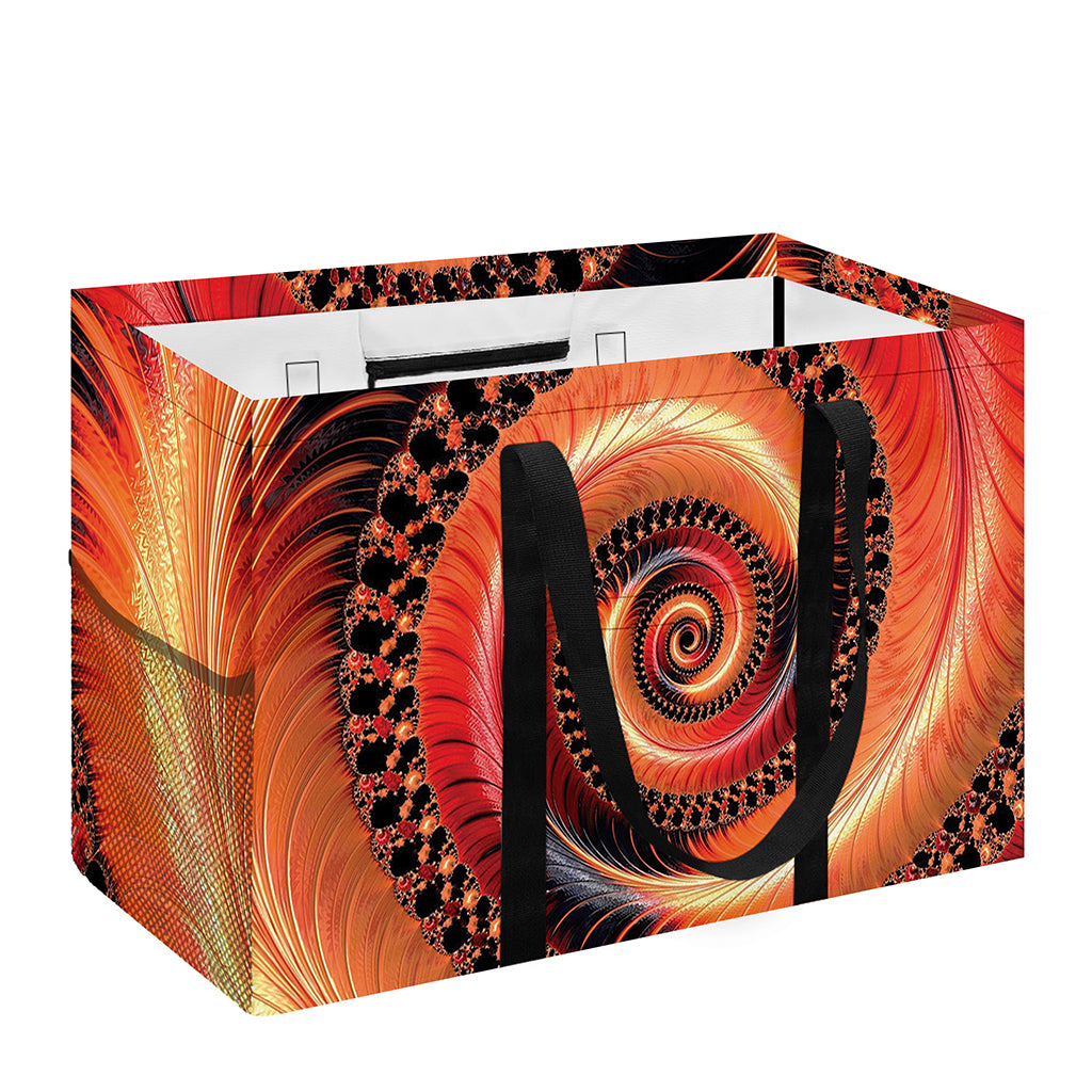 Orange Fractal Print Utility Tote Bag