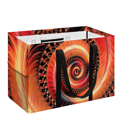 Orange Fractal Print Utility Tote Bag