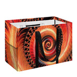 Orange Fractal Print Utility Tote Bag