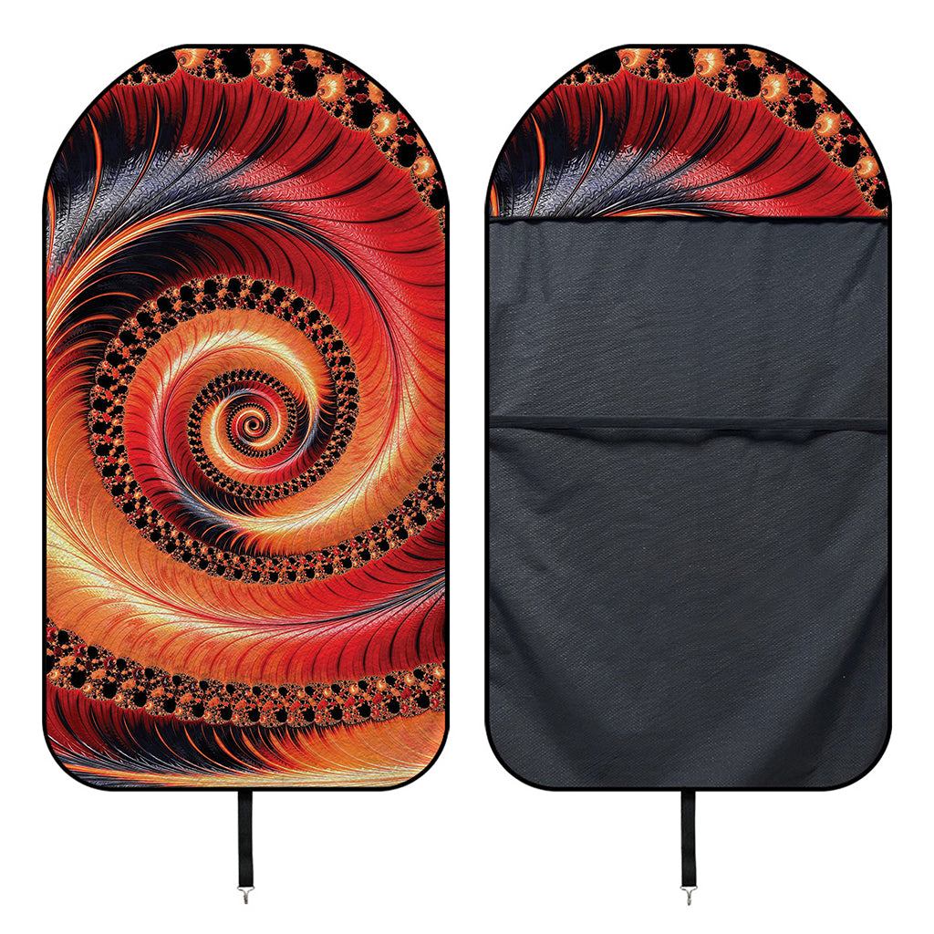 Orange Fractal Print Waterproof Car Seat Cover