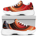 Orange Fractal Print White Chunky Shoes