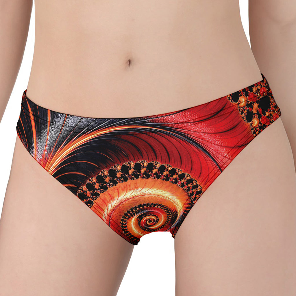 Orange Fractal Print Women's Panties