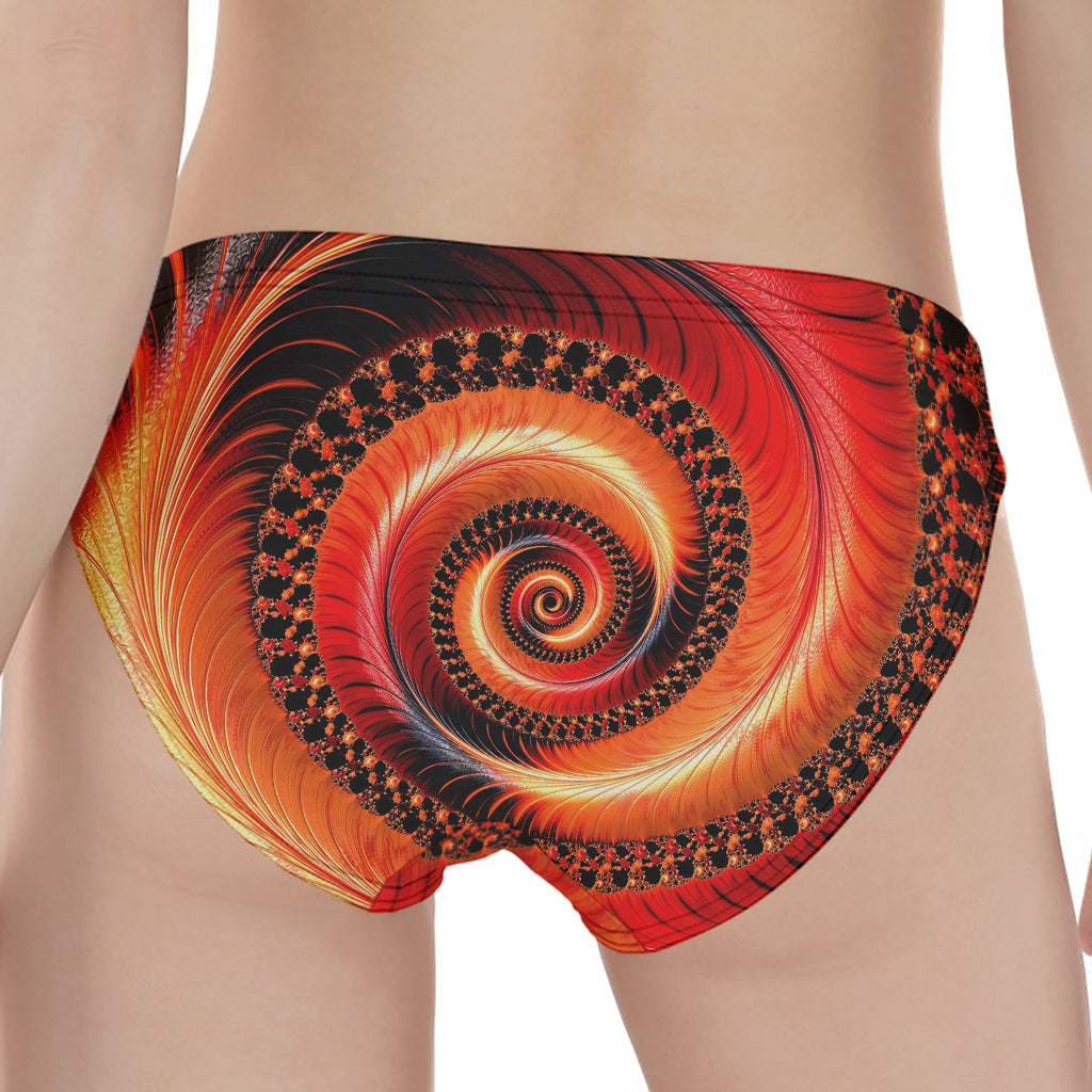Orange Fractal Print Women's Panties